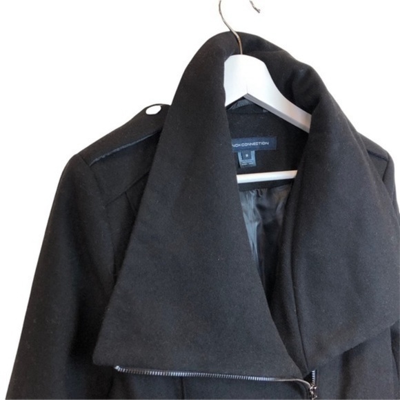 NEW French Connection Black Wool Blend Zip Jacket - Picture 5 of 13
